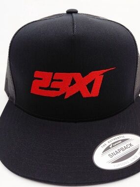23xi Racing Baseball Cap Hat Flat Bill Black Embroidered Bubba Wallace